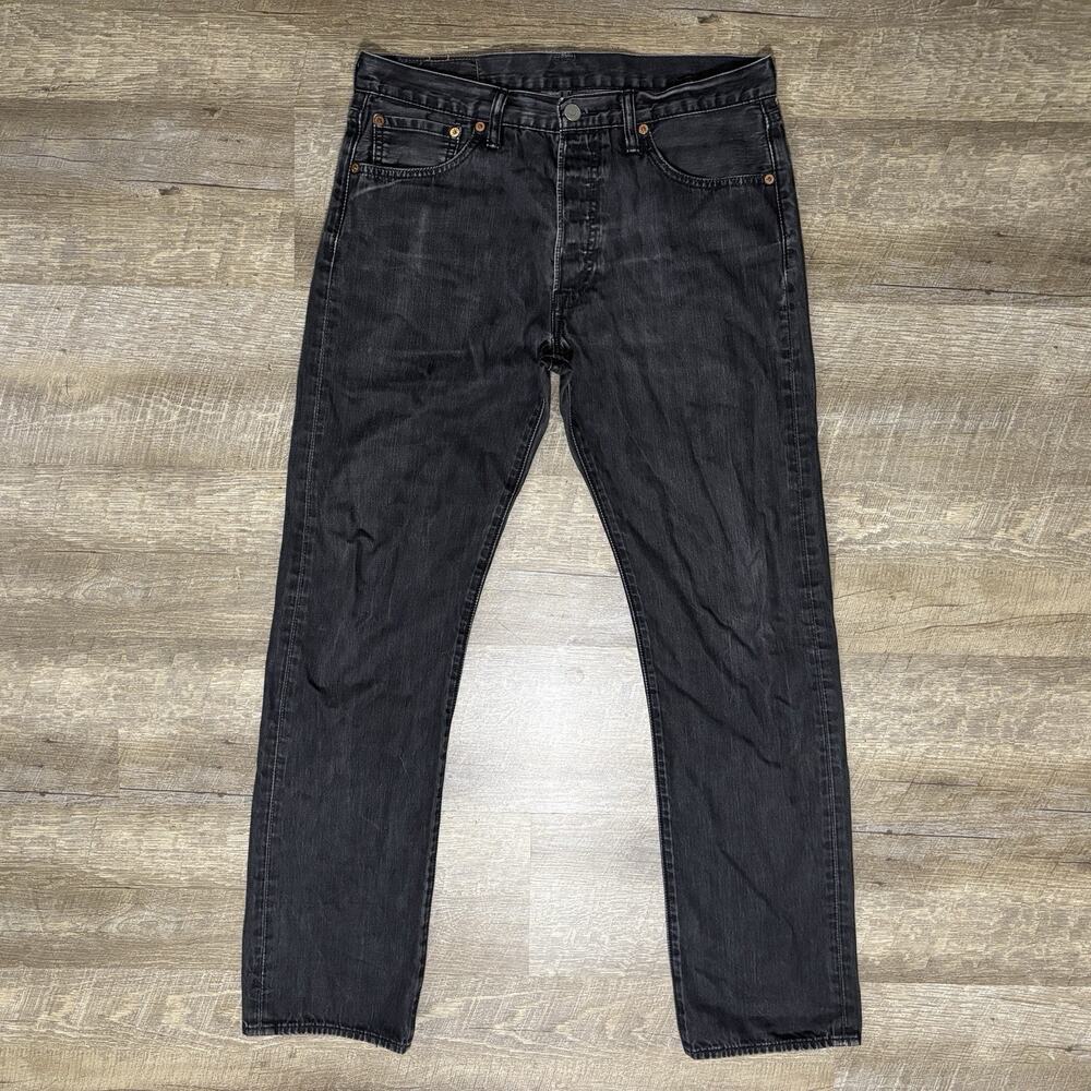 Y2K Levi’s 501 Jeans Black Denim Men's 32x32 (32X31) Button Fly Made In Poland